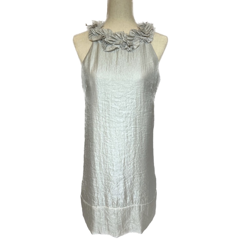 NWT London Times Silver Metallic Cocktail Dress - Size 8